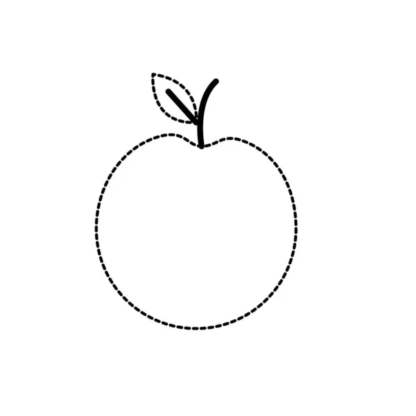 Forme Pointillée Pomme Déclicieuse Aux Ingrédients Naturels Illustration Vectorielle — Image vectorielle