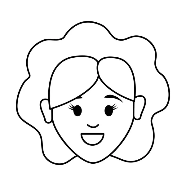 Figur Menschen Glückliches Gesicht Frau Ikone Vektor Illustationsdesign — Stockvektor