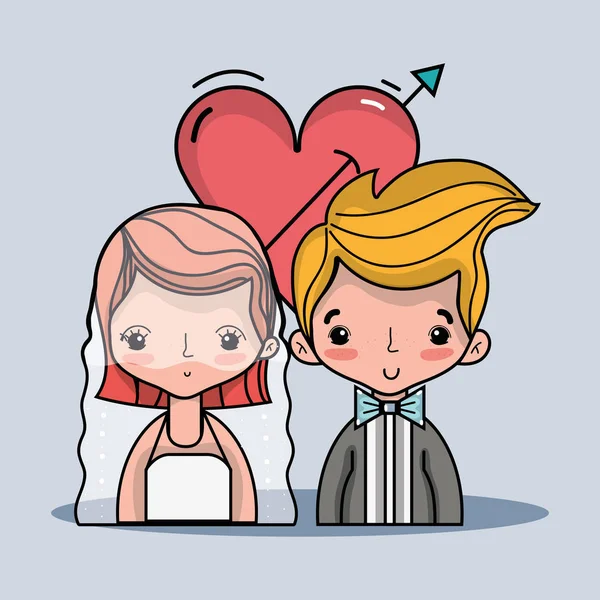 Couple Lover Merried Celebration Design Vector Illustration — Stock Vector