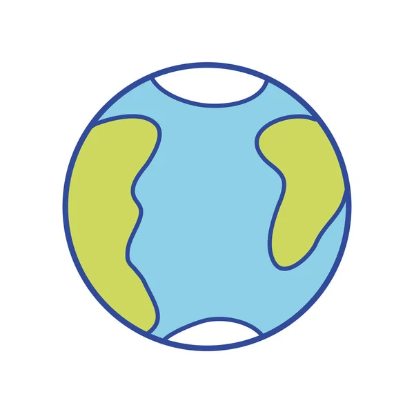Планета Земля Векторной Иллюстрацией Географической Карты — стоковый вектор