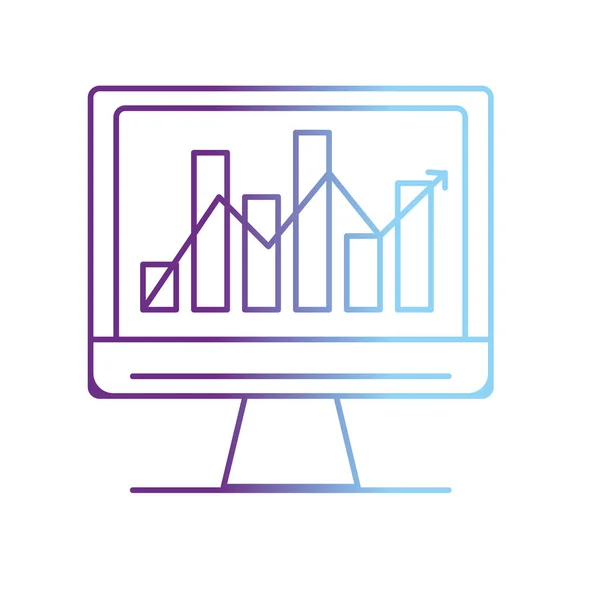 Počítač Technika Statistikou Pruhu Diagramu Vektorové Ilustrace — Stockový vektor