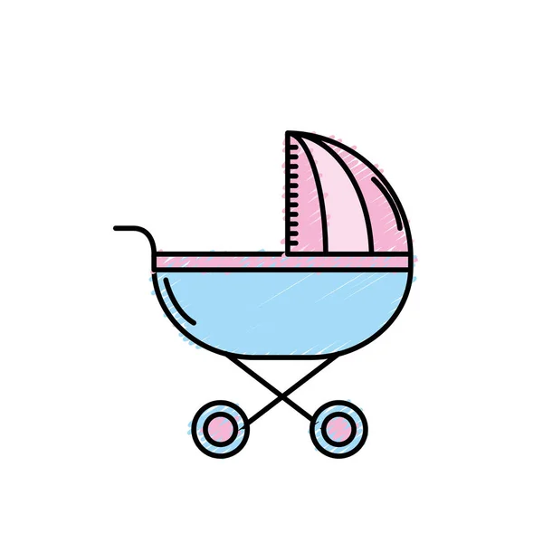 Baby Stroller Tool Baby Relax Vector Illustration — Stock Vector