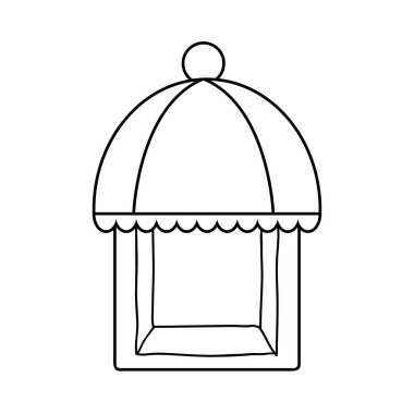 Beyaz arka plan, vektör çizim satırı güzel fırın Dükkanı