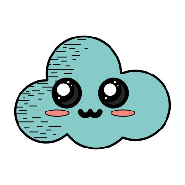 Kawaii şirin ihale bulut hava vektör çizim