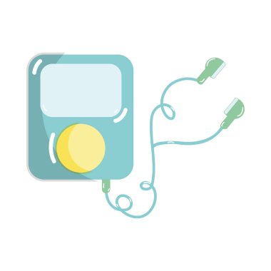 müzik, vektör çizim dinlemek için kulaklık ile mp3 çalar