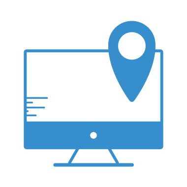 siluet bilgisayar elektronik teknolojisi konumu simge vektör çizim ile