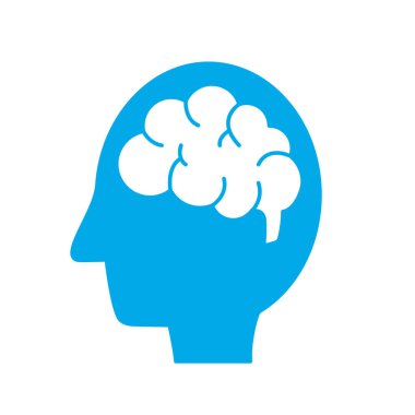 siluet yan adam anatomisi beyin vektör çizim ile