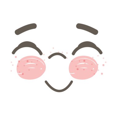 mutlu yüz yakın göz ve yanak, vektör çizim tasarım