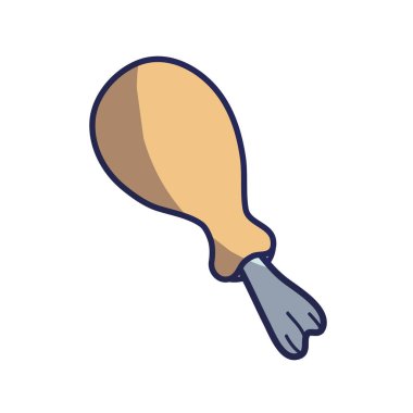 lezzetli tavuk uyluk gıda kutsal kişilerin resmi, vektör çizim