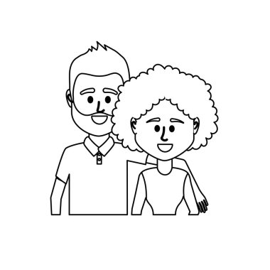 satır çift ile birlikte rahat kıyafetler illüstrasyon tasarım vektör