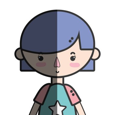 ihale kız çocuk pijama ve saç şekli vektör çizim ile