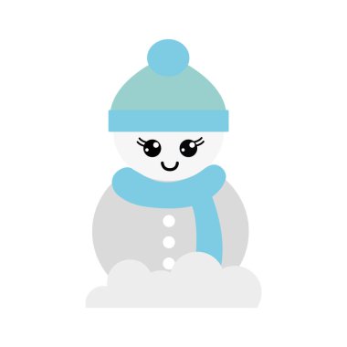 süslemeleri ve neşeli Noel vektör çizim kutlamak kardan adam