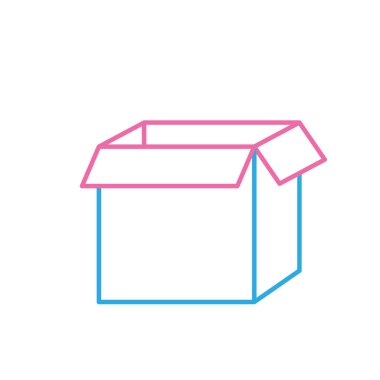 çizgi kare kutu paket açık tasarım vektör çizim