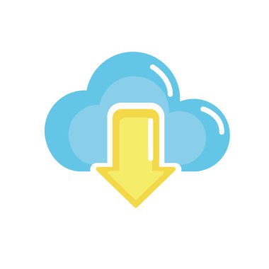 bulut veri dijital teknoloji sunucu vektör çizim