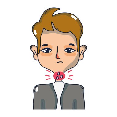 adam boğaz hastalık virüs vektör çizim ile