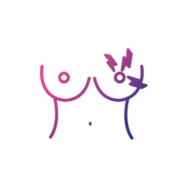 meme kanseri hastalık ve tıbbi destek vektör çizim çizgisi