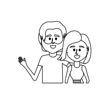 satır çift ile birlikte rahat kıyafetler illüstrasyon tasarım vektör