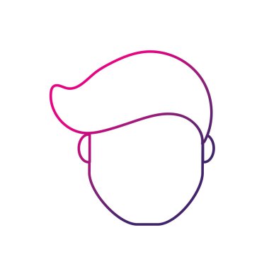 siluet avatar adam kafa saç modeli tasarımı ile illüstrasyon vektör