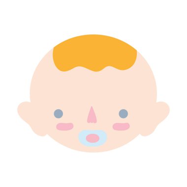 Bebek Çocuk kafa emzik ve saç modeli ile illüstrasyon vektör