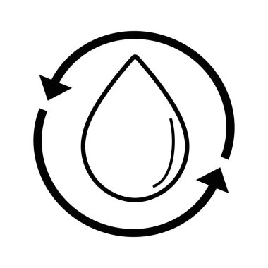 satır su damlası vektör çizim etrafında oklarla