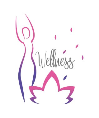 Sağlık kadın gevşeme doğal tedavi vektör çizim için