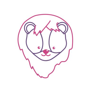 vahşi hayvan vektör çizim siluet sevimli aslan baş