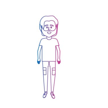 çizgi adam tişört ve pantolon tasarım vektör çizim ile