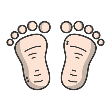 Güzellik bebek ayak izi simge vektör tasarlamak
