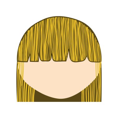 güzellik kadın simgesiyle saç modeli, vektör çizim tasarım