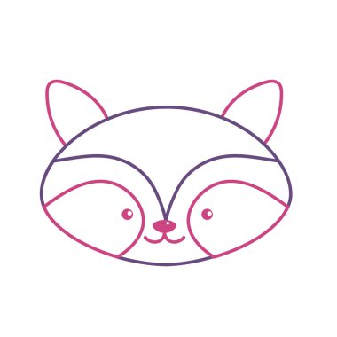 siluet şirin rakun baş vahşi hayvan vektör çizim