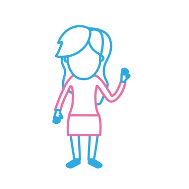 satır kadın saç tasarım ve giyim vektör çizim ile