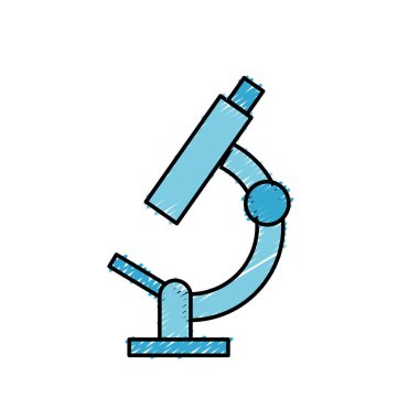 mikroskop laboratry bilimsel test vektör çizim nesnesine