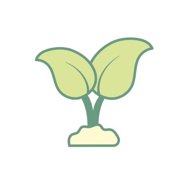 güzel bitkiler doğal ekoloji vektör çizim yere ile