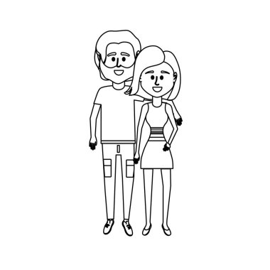 satır çift clouthes birlikte vektör illüstrasyon simge tasarım