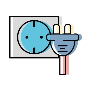 Elektronik güç kablosunu enerji vektör çizim