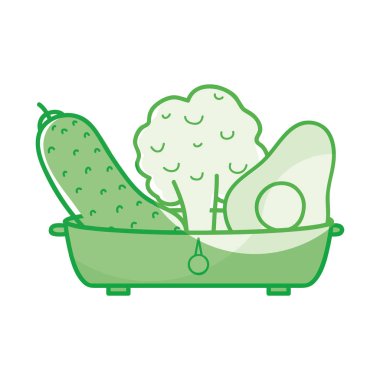 taze ve lezzetli sebze pot, vektör çizim içinde