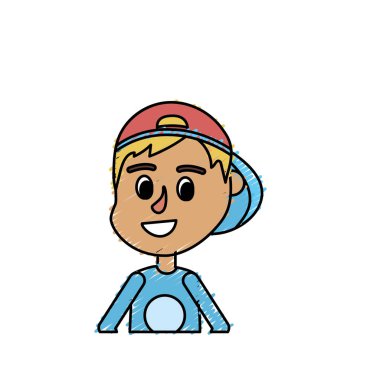 saç tasarım ve rahat t-shirt vektör çizim bir çocuk