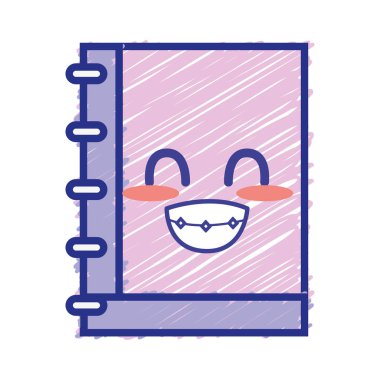 Kawaii şirin komik defter araç vektör çizim
