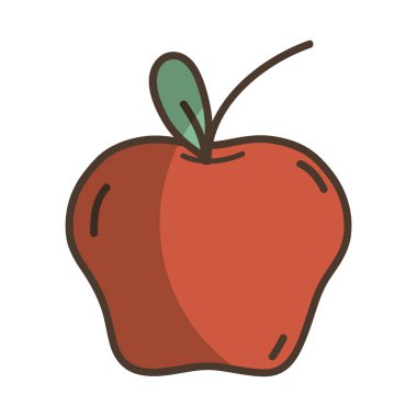 lezzetli taze elma organik meyve, vektör çizim