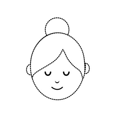 Şekil avatar kadın baş saç modeli tasarım vektör çizim ile noktalı