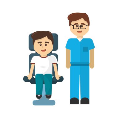 adam gönüllü bağış Doktor, vektör çizim ile