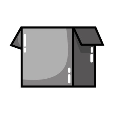 gri tonlamalı kutu paket açık nesne tasarlamak vektör