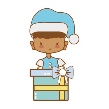 Kız Giysi ve Noel mevcut hediye vektör çizim