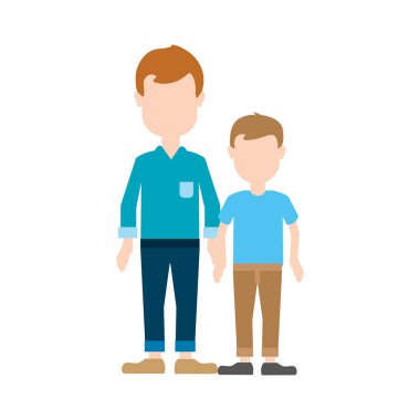 adam rahat bez ve onun oğlu simgesi, vektör çizim tasarım