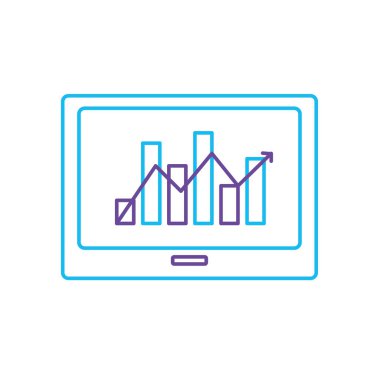 satır ekran teknolojisi ile diyagram vektör çizim bar istatistikleri