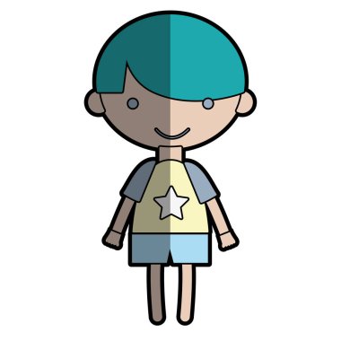 ihale erkek çocuk pijama ve saç şekli vektör çizim ile