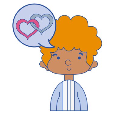 saç modeli ve sohbet kabarcık vektör çizim ile şirin adam