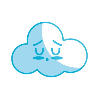 siluet kawaii şirin ihale bulut hava vektör çizim