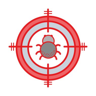 Örümcek böcek hayvan sembolü ve tehlikeli sembol simge vektör çizim