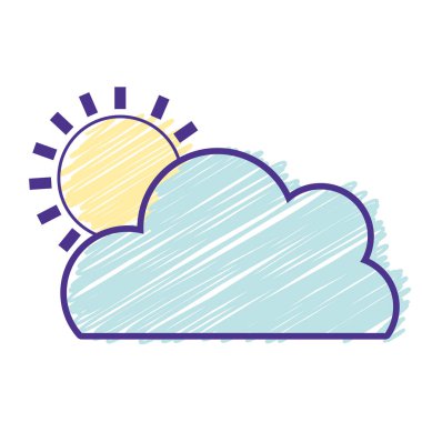 güneş tropikal hava vektör çizim ile güzel bulut